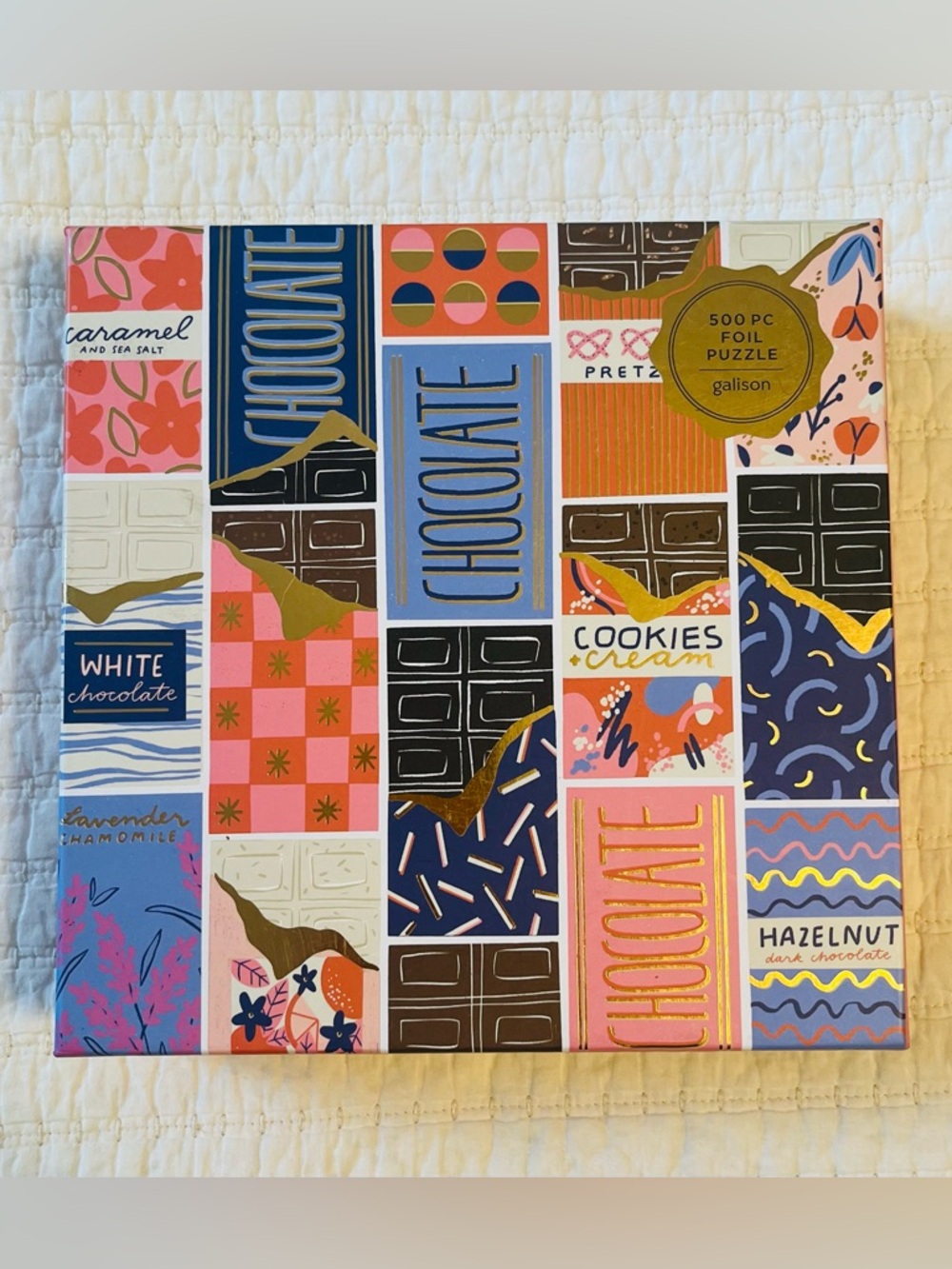 Chocolate Themed 500-Piece Foil Puzzle, Galison At the Chocolate Bar Puzzle